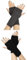 FGFD&OU Fingerlose Handschuhe für Damen Gestrickte Halb Fingerhandschuhe Kurzer Strickhandschuhe Fäustlinge Handwärmer Handgelenkwärmer Armstulpen Handstulpen Pulswärmer (2Paar-Schwarz+Tiefgrau)