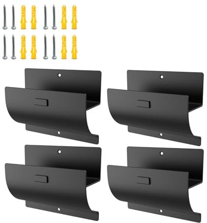 Juformin Heavy-Duty Ladder Hanger-Wall Mount Ladder Hooks for Ladder Storage-Wheelbarrow Hangers for Garage Wall-4 Pack