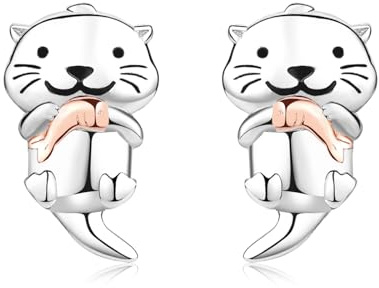 Marienkäfer Dinosaurier Elefanten Koala Seeotter Pinguin Kuh Ohrringe für Mädchen 925 Sterling Silber Hypoallergen Tierohrstecker Niedliche Tierschmuckgeschenke für Mädchen, Teenager und Töchter