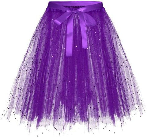 Tutu Donna Classico Elastico Tutu Stile Rockabilly Gonne a Pieghe Petticoat Professionale di Carnevale Costume Vestito Accessori Vestiti Anni 80 Donna