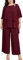 Hanna Nikole Damen Große Größen Hosenanzug Cape Sleeve Rhinestones Loose Round Neck Wide Leg Pants Chiffon Comfortable Lined Festival Summer Elegant High Waist Weinrot 52