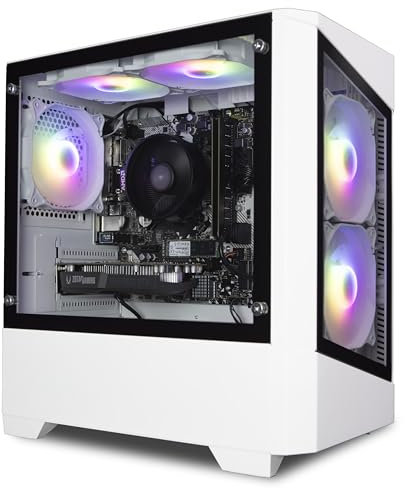 Gaming PC - AMD Ryzen 5 5500, RTX 3050 6GB Graphics Card, 16GB RAM | 500GB SSD, Windows 11, 500W 80+ PSU, WiFi - White | KZ10W Mini