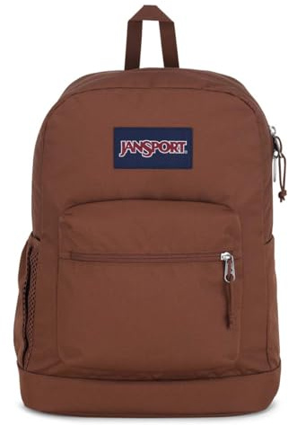 JanSport Cross Town Plus Rucksack – großes Hauptfach, seitliche Wasserflaschentasche, 38,1 cm (15 Zoll) gepolstertes Laptop-Fach, Basic Brown, Einheitsgröße, Cross Town Plus Rucksack