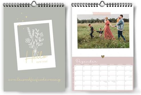 Fotokalender 2025 zum selber gestalten I DIY Bastelkalender DIN A4 I Hochwertiger Wand-Kreativ-Kalender 2025 zum Selbstgestalten I Foto Bilder einkleben