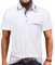 Comilaka Men's Short Sleeve Casual Polo Shirts Classic Button Contrasting Colors T- Shirts with Pocket Stylish Tops White