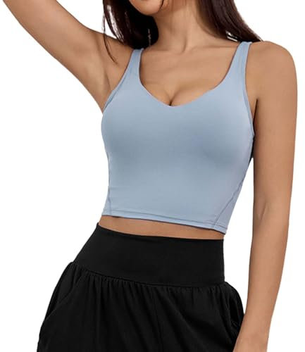 Womens' Sports Bra Longline Wirefree Padded with Medium Support Maternity Nursing Bra G Cup Maternity Bra 38e (Light Blue, XL)