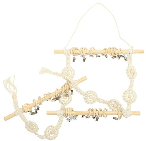 OFFSCH Wandbehang Haarschleifenhalter Organizer Hängender Haarspangen-aufhänger Stirnbandhalter Holzstab Aufbewahrungshalter