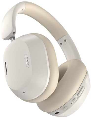 Noise Cuffie over-ear wireless Max 5 con ANC ibrido adattivo (fino a 50 dB), tecnologia HFA, tempo di riproduzione 80 ore, doppio accoppiamento (beige calmo)