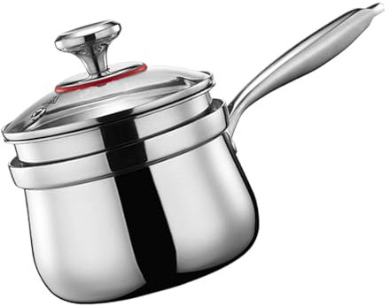 304 casseroles en acier inoxydable pour faire bouillir le lait et faire de la soupe, ustensiles de cuisine pratiques avec couvercle en verre