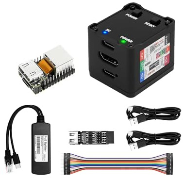 Sipeed NanoKVM IP-KVM Mini Remote Control Operations Maintenance Server, 2Gbit 256MB DDR3 RISC-V Linux Development Board, 1TOPS NPU 1GHz C906 RISC-V CPU, USB HDMI 100M Network Port (Black Full Kit)