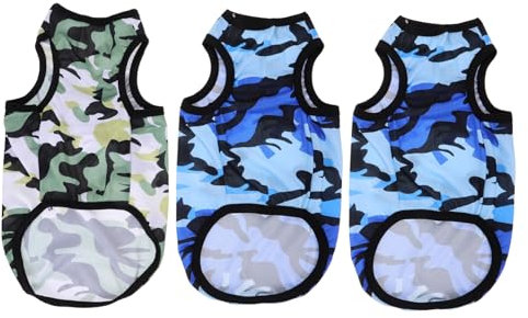 Garneck 3stücke Welpen-tarnweste Haustierkleidung Welpenweste Hundehemd Atmungsaktiv Sommer Kleidung Haustier Kostüm Winddicht Bequem