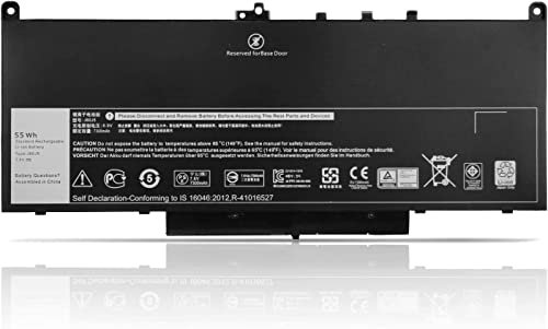 55WH MC34Y J60J5 Primary Laptop Battery Compatible for DELL Latitude E7270 P26S001 Latitude E7470 P61G001 R1V85 451-BBSX 451-BBSY 451-BBSU 242WD 1W2Y2 GG4FM WYYWJ2 7 .6V Notebook Battery
