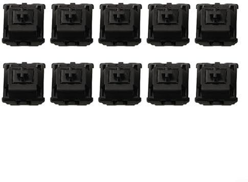 Zoegneer 10PCS Linear Keyboard Switches 5 Pin Pre-Lubed 55Gf Mechanical Switch With Gold Plated Contact For Gateron Oil King V2 Custom Keyboard Black