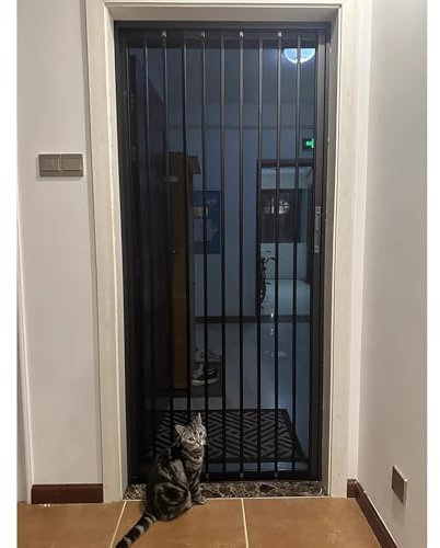 Porte Accordéon Interieur Porte Pliante Intérieure Accordéon, Portail Rétractable en Aluminium, Moustiquaire Coulissante Multiplis, Kit de Porte de Séparation Télescopique avec Serrure, Installation F