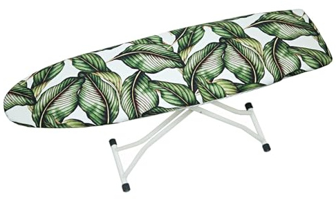 Bügelbrettbezug Grüne Blätter Weiß Bügelbrettbezug 120x40 Elastisch Bezug Bügelbrett Für Schnelles Bügeln Bügeltischbezug mit Dick Polsterung Ironing Board Cover Hitzeresistent Bügelbrettbezüge