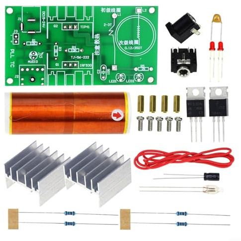 Sandyseptember DIY Mini für Tesla Coil Kit zum Lernen von Schaltkreisen und Löten mit interaktiver Plasma-Musik und kontaktloser Beleuchtung