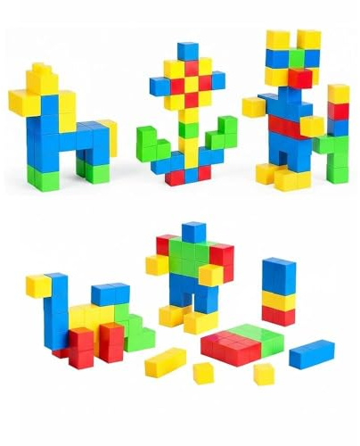 Kievano Magnetische Bausteine 32 Stück, 2 cm Magnetblöcke in 4 Farben | Magnetwürfel Spielzeug, Lernspielzeug für Kinder ab 3 Jahren, Geschenk für Jungen & Mädchen