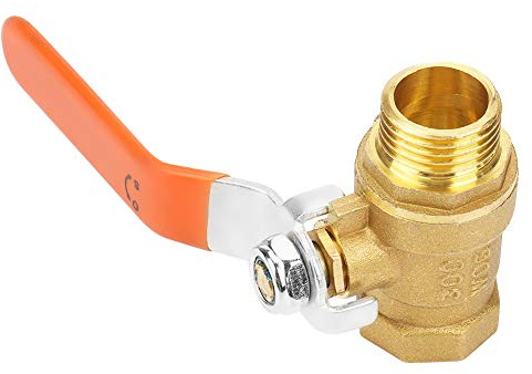 Karlak 1/2 Zoll DN15 Außen- und Innengewinde Messing-Kugelhahn, Absperrventil, Abschließbares Ventil für Wasserkontrollanwendungen, Einfache Bedienung und Reparatur