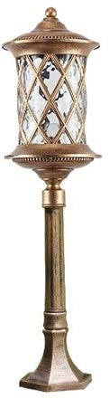 Vintage Europäische Aluminium Tradition Victoria Garten Terrasse Rasen Lampe Säulenleuchte Retro E27 Glaslaterne Outdoor Ip55 wasserdichte Stehlampe Dekoration Säule Straßenpfostenleuchte Säulenlampe