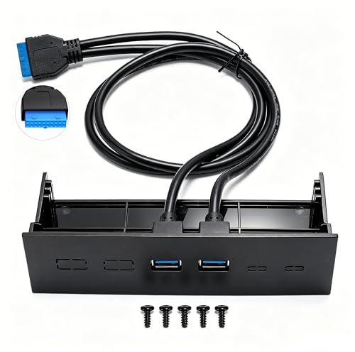 Ouitble TXD167 Panel Frontal de 5,25 Pulgadas Concentrador USB Puerto Dual Unidad óptica USB3.0 de 5 Gbps Panel Frontal Caja de computadora Placa de expansión para entusiastas de P