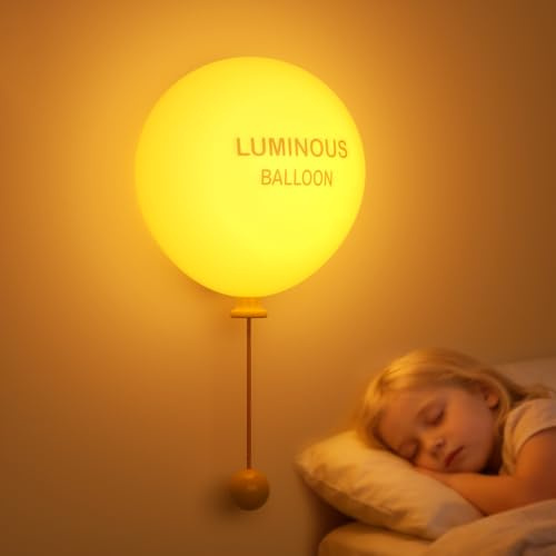 Yuinzin Nachtlicht Ballon für Kinder, Nachttischlampe für Babys, 3 Helligkeitsstufen, Timer-Funktion, Silikon, Geschenk für Kinder, Mädchen und Schwangere Frauen, Schlafzimmer - Gelb
