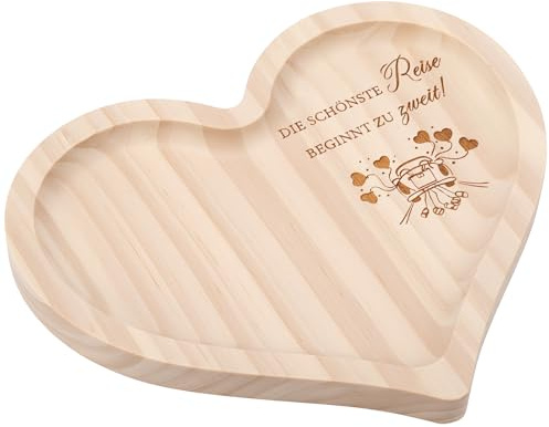 Geiserailie Hochzeitsgeschenke für Brautpaar Herzförmige Holztablett | Personalisierte Holz Deko mit Gravur für Braut und Bräutigam Verlobungsgeschenk Jahrestag Geschenk für Ihn Sie
