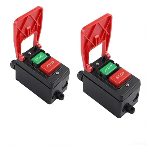NVR Switch 240V Safety Power Off with Paddle for Router Table Milling Machine - Waterproof On Off Machine Switch 2 Pack