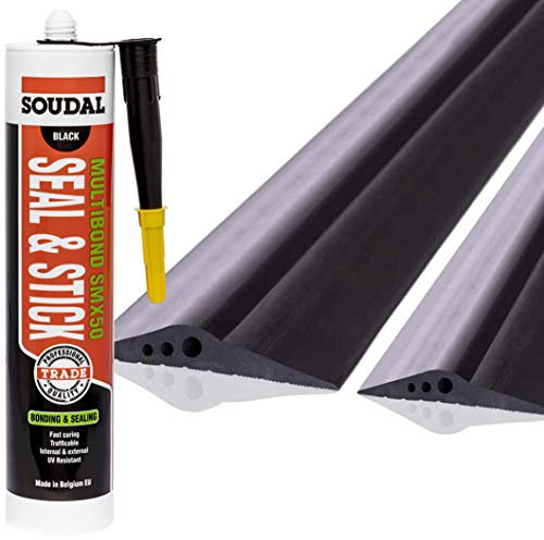 STEIGNER Garagentor Dichtung inkl. Montagekleber Bodenabdichtung aus EPDM, 1m, 14mm x 78mm, SGD01