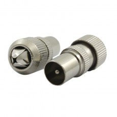 2 Co-axial TV Plugs Male TV Aerial Socket Connector