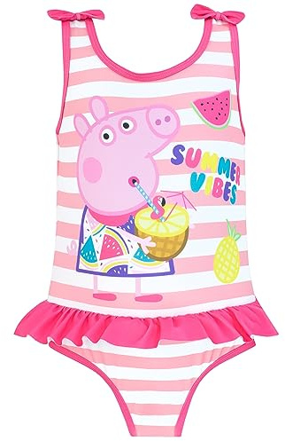 Peppa Pig Swimsuit | Girls Swimming Costume | Summer Girls' One-Piece Swimsuits | Sizes 18 Months to 7 Years