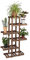 Relaxdays Blumenregal aus Holz, 5 Ebenen, Blumenständer für innen, Mehrstöckig, HBT: ca. 125 x 81 x 25 cm, dunkelbraun