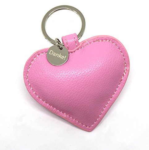 Thankgoods Ciondolo Cuore Rosa Portachiavi Regalo di Ringraziamento Ecopelle