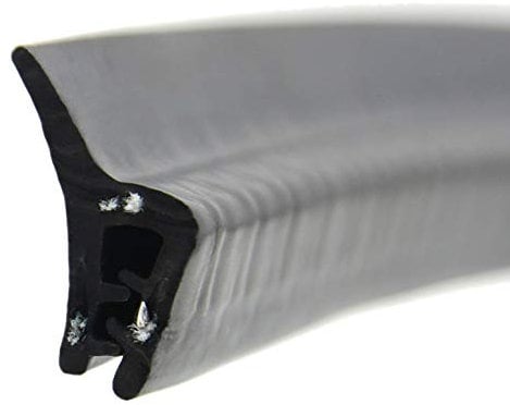 DF2 Dichtungsprofil von SMI-Kantenschutzprofi - Klemmbereich 1-3 mm - mit Dichtung oben aus EPDM Moosgummi - Fahnendichtung - einfache Montage selbstklemmend ohne Kleber (3 m)