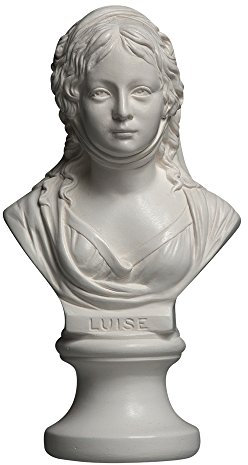 Königin Luise Skulptur aus hochwertigem Zellan, echte Handarbeit Made in Germany, Büste in weiß, 15cm