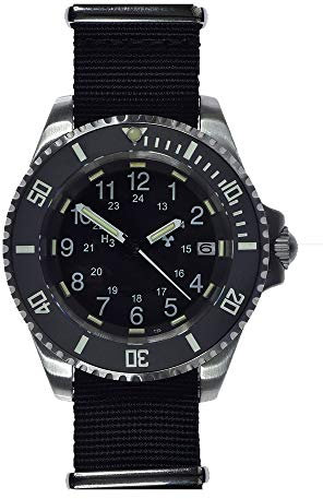 MWC Diver Automatik Stahl Trizio GTLS Saphir Datumsanzeige Keramik NATO Militäruhr Herren