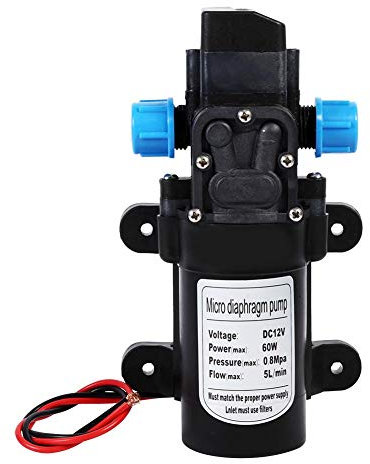 EBTOOLS Bomba de agua de alta presión 12 V 5 L/min, bomba de agua, diafragma, bomba autocebante 116 PSI práctica para camping, coche, caravana, múltiples usos