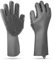 Magic Cleaning Gloves Grey Reusable Silicone Cleaning Gloves Dishwashing Scrubber ，Dish Wash Scrubbing Sponge Gloves with Bristles, Great for Washing