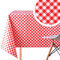 Wachstischdecke mit Karomuster Weiß und Rot – Rechteckig 300 x 140 cm - 10 Sitze - Wasserdichtes Wachstuch Schweres PVC Schachbrettmuster - Überprüfen-Muster Abwischbare Tischdecke, Pflegeleicht