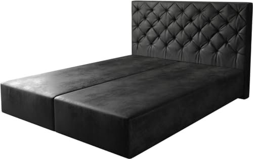 DELIFE Boxspringgestell Dream-Great Mikrofaser Anthrazit Vintage 160x200 cm