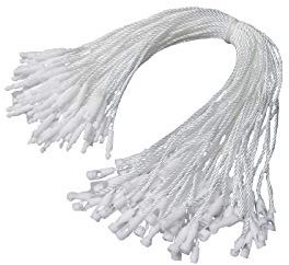 Acuteye 1000 Stück 19,1 cm Hängeschildchen Nylonschnur, einfach und schnell zu befestigen, Nylon-Schnappverschluss, Hakenverschluss für Kleidung, Etiketten, Preisschilder, Schuhe, Gepäcketikett (weiß)
