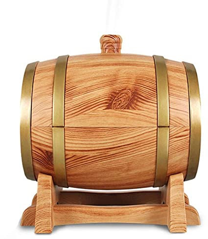 Humidifiers for Bedroom350Ml Air Humidifier Smart Wood Grain Wine Barrel Aromatherapy Diffuser Electric Essential Oil Bluetooth Speaker Diffuser Household-A