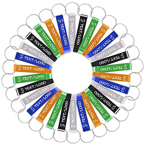 BYWEXCLESD 50Pcs Personalised Bottle Opener Keyring Custom Bottle Opener Keychain Bulk for Men Boyfriend Wedding Favors Party Free Engraving Logo Name Text