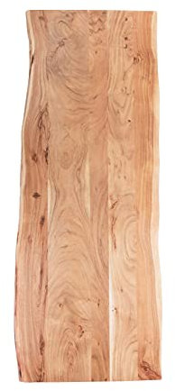 SAM Tischplatte 160x60 cm Toni, Holzplatte Akazienholz massiv + naturfarben + lackiert, Baumkanten-Platte für Heimwerker, Arbeitsplatten, Tische & Fensterbretter