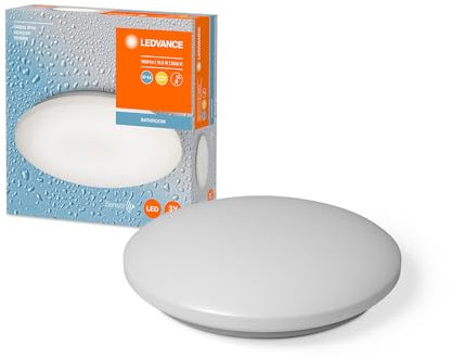 LEDVANCE ORBIS LED Badenzimmerlampe mit Sensor, LED Deckenleuchte mit IP44 warm weiß mit 15 W, 1100 Lumen und 30cm Durchmesser. ORBIS IP44 SENSOR 300MM 15.5W 830