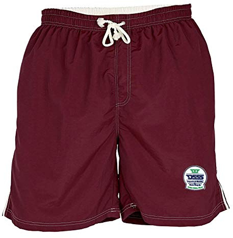 D555 New Full Length Swimming Shorts (Yarrow) in Burgundy, 2XL