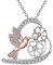 Vipomkowa Necklace for Women Simple Summer Daisy Bird Pendant Necklace Female Niches Design Flower Jewelry Ring Holder Necklace Rose Gold