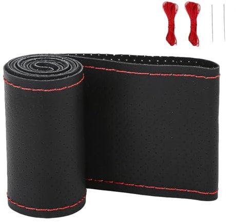 ZATOOTO DIY Lenkradbezug Für LKW, Auto Lenkradbezug 44-46cm, Lenkradhülle mit Nadel und Faden, Anti Rutsch, 45cm, (Rot)