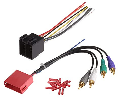 Bingfu Faisceau de câblage stéréo de voiture pour Audi Porsche Boxster Amp System 16 + 20 broches avec connecteurs RCA DA22