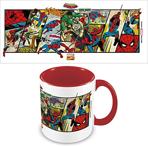 Pyramid International Marvel Comics Spider-Man Mug in Presentation Gift Box (Spider-Man Panels Design) 11oz Ceramic Mug - Official Merchandise, Red
