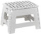 Baroni Home Sgabello pieghevole, portata 130 kg, Sgabello per cucina ultra-resistente, Sgabello Salvaspazio per bagno, giardino, bambini e adulti, 29x22x22 cm, M Bianco